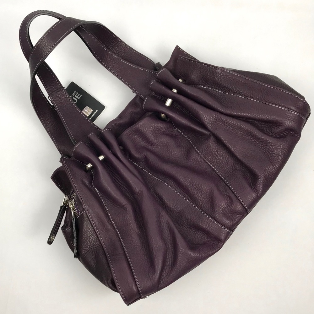 Italian Imported Tentazione Due Purple Leather Bag